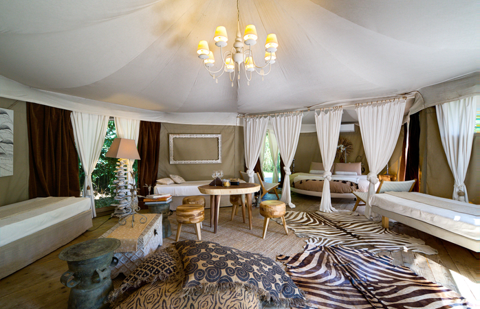 Descontração e romance combinam perfeitamente com o Glamping Canonici Di San Marco. Foto: Gampling Canonici Di San Marco