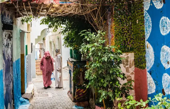Alleyways and life in the Medina of Tangier is the top tourist attraction in Tangier Morocco.