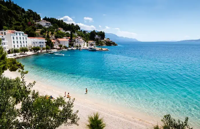 Beautiful Adriatic Beach and Lagoon with Turquoise Water near Split, Croatia