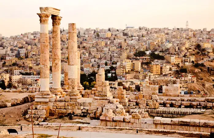 temple of hercules on the citadel in amman, jordan